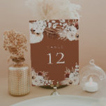 Terracotta Boho Floral Table Number<br><div class="desc">Our elegant Wedding table number is the perfect way to announce your wedding day to your guests. Each card features intricate floral designs and beautiful typography in neutral colours, including terracotta, beige, and earthy tones. Printed on high-quality cardstock, they will surely impress your guests and set the tone for your...</div>