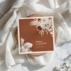 Terracotta Boho Floral Wedding Napkins