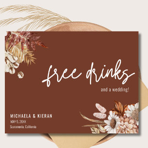 Terracotta Boho Floral Wedding Save The Date  Announcement Postcard
