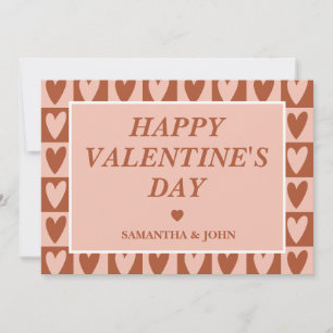 Terracotta Boho Hearts Valentine’s Greeting Card