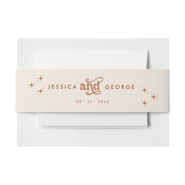 Terracotta Boho Invitation Belly Band (Front Example)