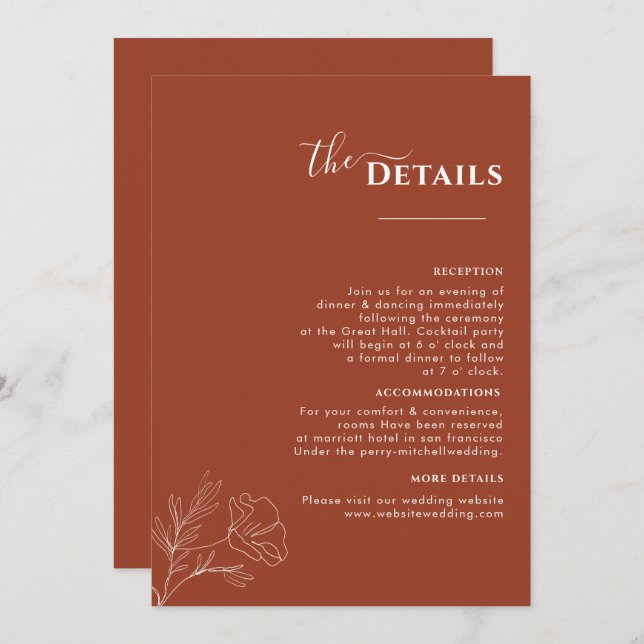 Terracotta Boho Itinerary, Rust Wedding Program (Front/Back)