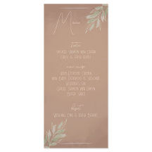 Terracotta Boho Minimalist Wedding Menu (style 2)