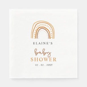 Terracotta Boho Rainbow Gender Neutral Baby Shower Napkin