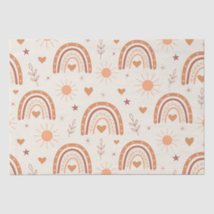 Terracotta  boho rainbow pattern   tissue paper