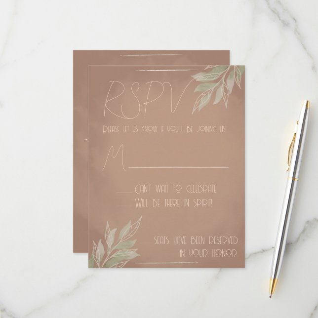 Terracotta Boho RSPV Card (Front/Back In Situ)