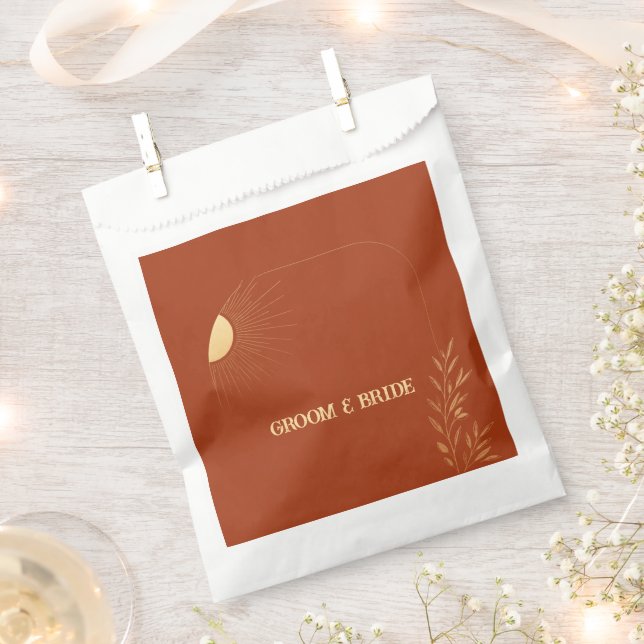 Terracotta Boho Sun Wedding  Favour Bag (Clipped)