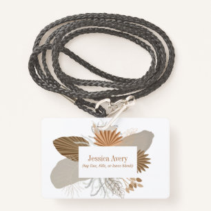 Terracotta Boho Tropical Floral  Badge