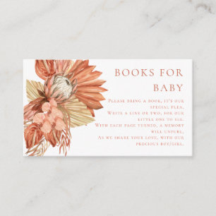 terracotta Boho watercolor floral Books for Baby Enclosure Card