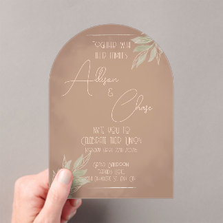 Terracotta Boho Wedding Invitation with Minimalist