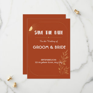 Terracotta Boho Wedding Save the Date