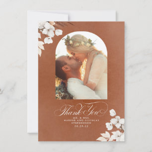 Terracotta Boho Wedding Two Sided Thank You Card