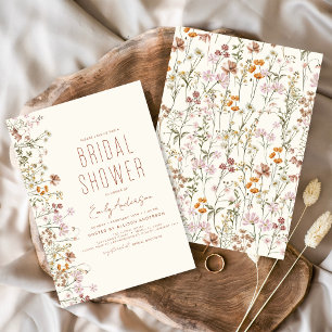 Terracotta Boho Wildflower Bridal Shower  Invitation