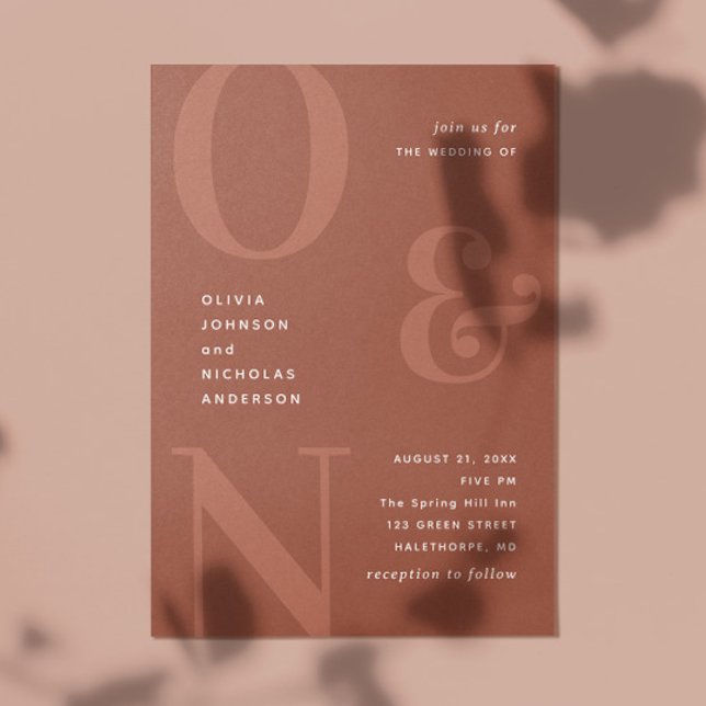 Terracotta bold typography wedding QR code details Invitation (Creator Uploaded)