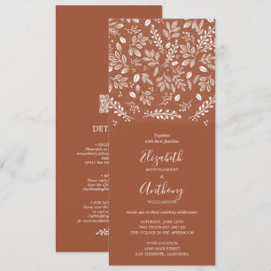 Terracotta Botanical All In One Wedding Invitation