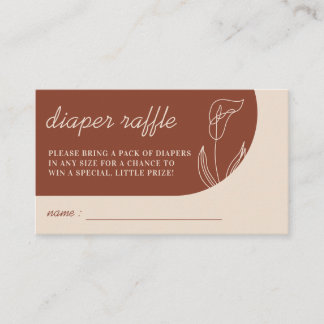Terracotta Botanical Lily Diaper Raffles Enclosure Card