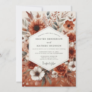 Terracotta Botanical Romance Wedding Invitation