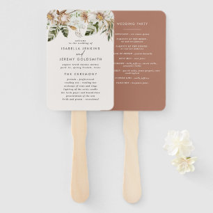 Terracotta botanical rustic elegant modern hand fan