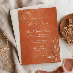 Terracotta Botanical Warm Boho Invitation