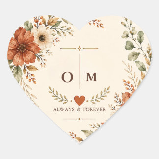 Terracotta Botanical Wedding Envelope Seal 