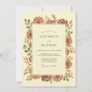 Terracotta Botanical Wedding Invitation