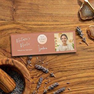Terracotta Boutique Photo Logo Nail Specialist Name Tag