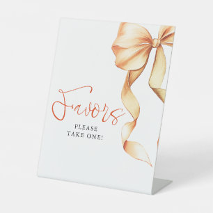 Terracotta Bow Bridal Shower Favours Pedestal Sign