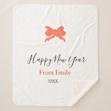 Terracotta bow happy new year name year boho retro