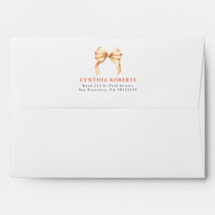 Terracotta Bow Modern Elegant Return Address Envelope