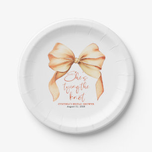 Terracotta Bow She's Tying the Knot Bridal Shower Paper Plate