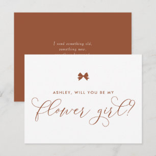 Terracotta Bow Will You Be My Flower Girl Card