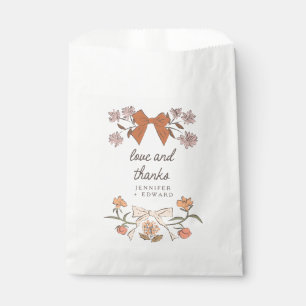 Terracotta Bows and Blossoms Boho Wedding Favour Bag
