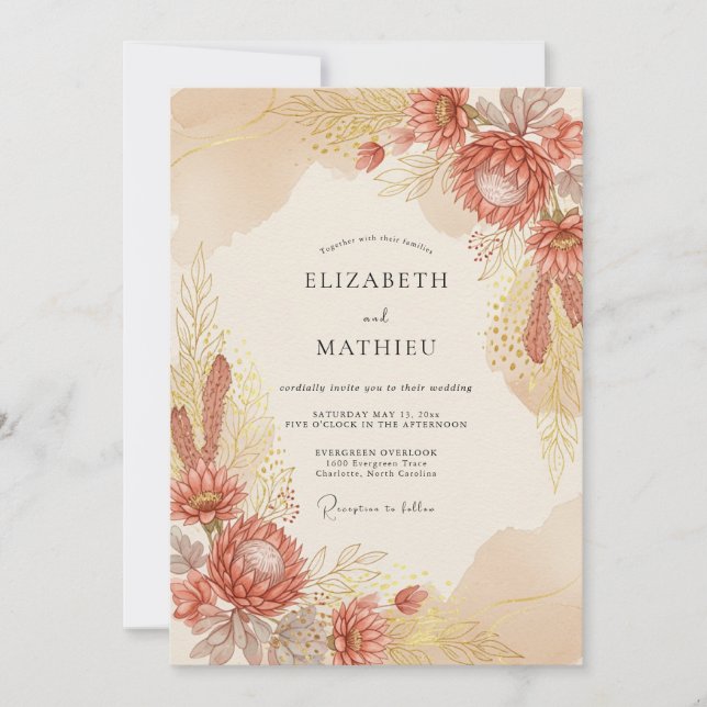 Terracotta Breathtaking Desert Wedding Invitation (Front)