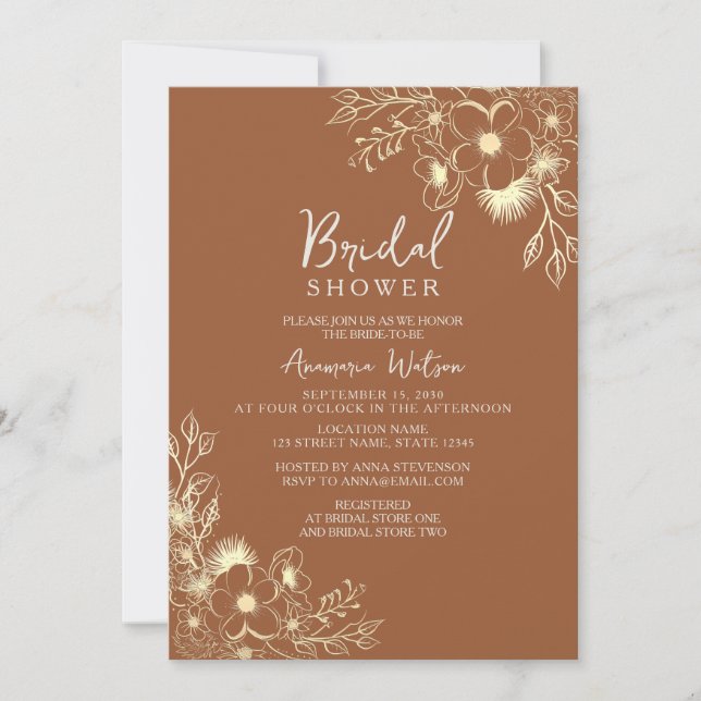 Terracotta Bridal Shower Invitation (Front)
