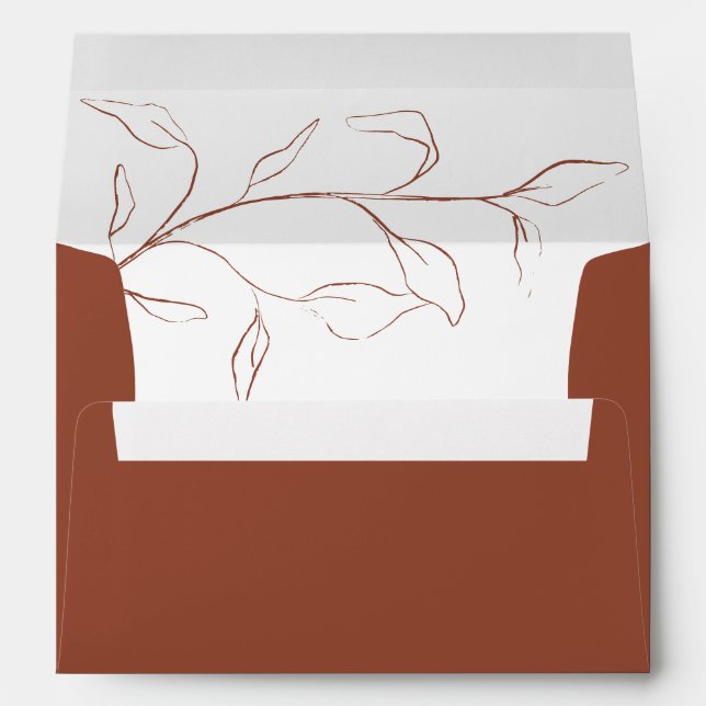 Terracotta Bridal Shower or Wedding Invitation Env Envelope (Back (Bottom))