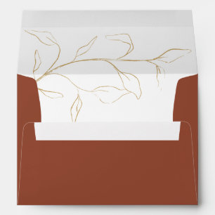 Terracotta Bridal Shower or Wedding Invitation Envelope