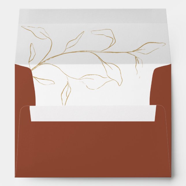 Terracotta Bridal Shower or Wedding Invitation Envelope (Back (Bottom))