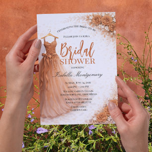 Terracotta Bridesmaid Dress Bridal Shower Invitation
