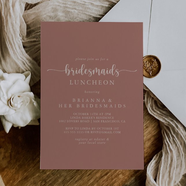 Terracotta Bridesmaids Luncheon Shower  Invitation (Creator Uploaded)