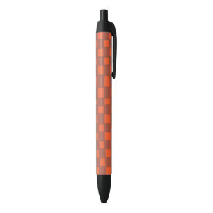 Terracotta Brown Chequered Chequerboard Pattern Black Ink Pen