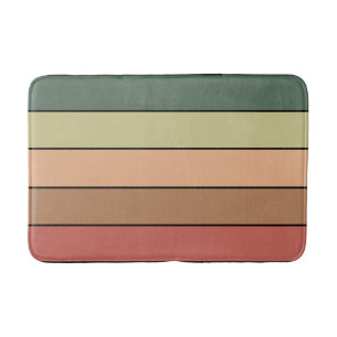 Terracotta Brown Green Black On Watercolor Paper Bath Mat
