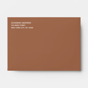 Terracotta Brown Simple Minimalist Coloured Envelo Envelope