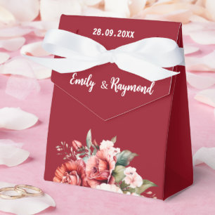 Terracotta Burgundy Blush Floral Wedding  Favor Box