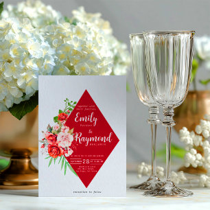 Terracotta Burgundy Blush Floral Wedding  Invitation