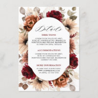 Terracotta Burgundy Mauve Floral Wedding Details