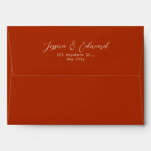 Terracotta Burnt Orange Boho Rustic Simple Modern Envelope