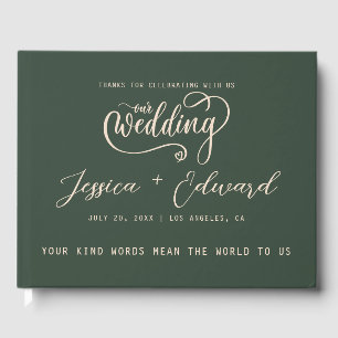 Terracotta Burnt Orange Elegant Modern Minimalist Guest Book