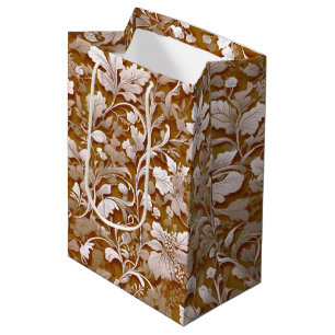 Terracotta Burnt Orange Modern botanical Boho Medium Gift Bag