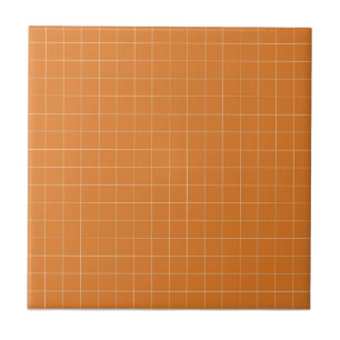Terracotta Burnt Orange & Pale Yellow Chequered  Tile