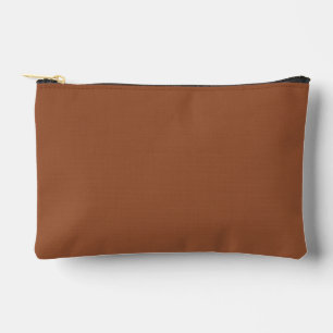 Terracotta Burnt Orange Solid Colour  Accessory Pouch